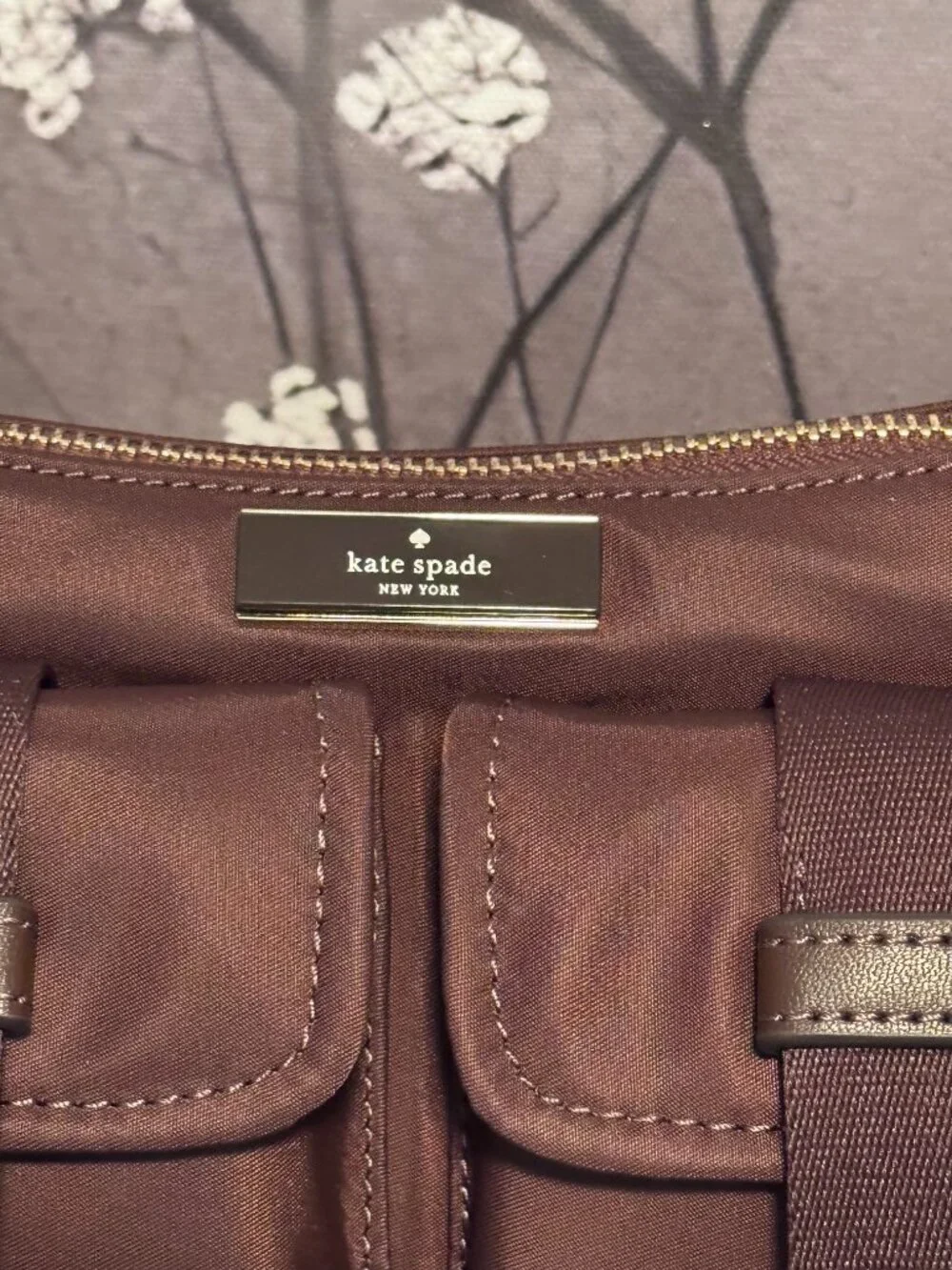 NWT Kate Spade Carter Cargo Nylon Messenger Crossbody Many Pockets in Hot Fudge